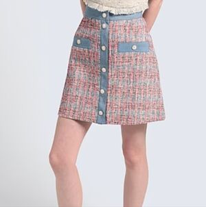 House Of Harlow Pink Tweed Preppy Minimalist Mini Skirt Size 6